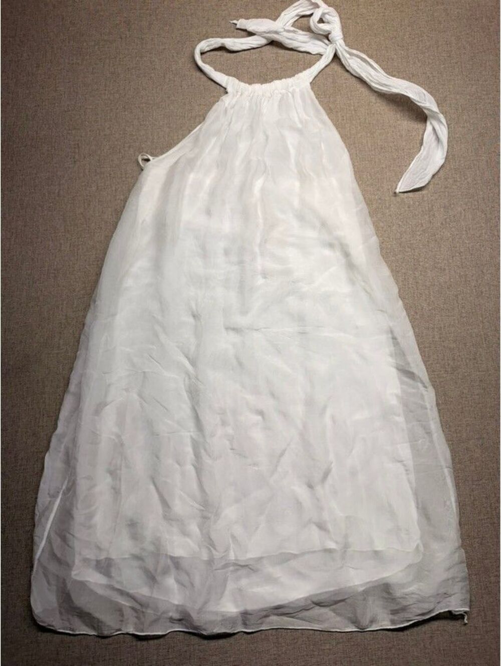 Bellambra Italy White Silk Blend Halter Neck Dress NWT Size M Coastal Mini